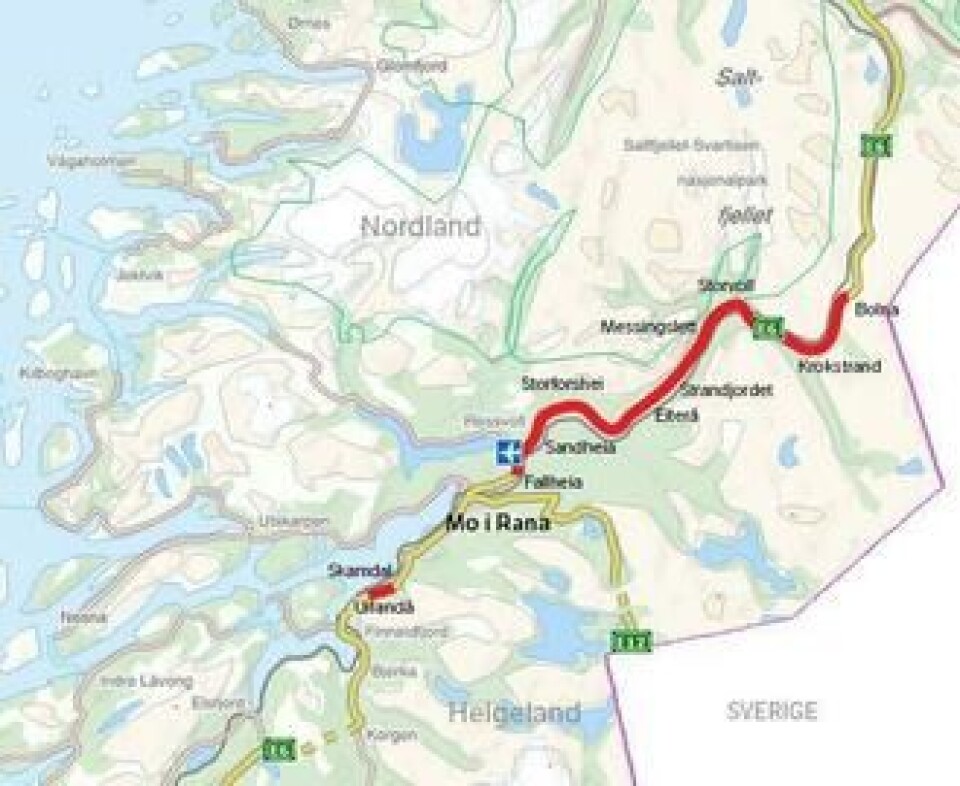 Det skal bygges totalt 62 km vei i prosjektet Helgelad Nord.