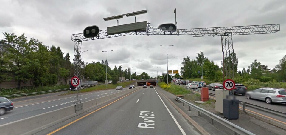 Her blir det kork. Bildet tatt ved Smestadtunnelen på Ring 3 i Oslo.