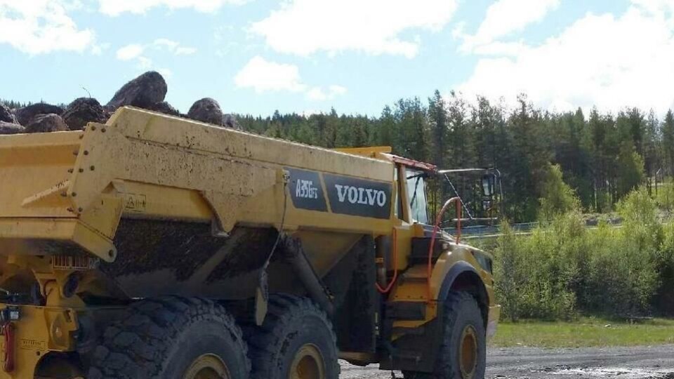 Dumper med 34,6 tonn overlast