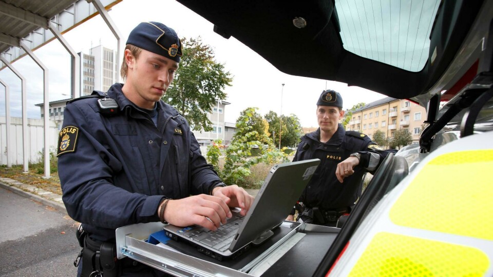 Svensk politi i aksjon. Illustrasjonsbilde.
