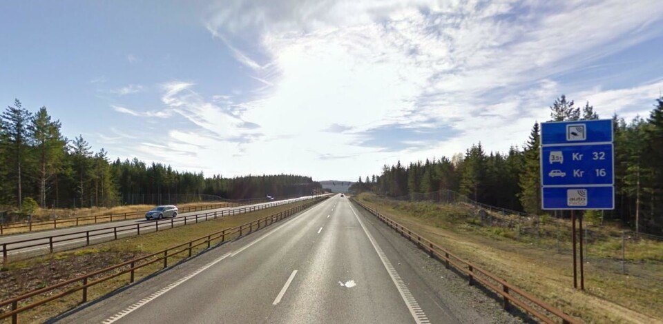 Bommen Skaberud-Kolomoen E6 i Hedmark. På bildet er takstene lavere enn i dag.