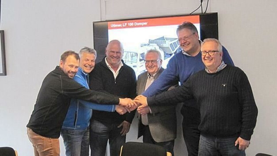 Fra venstre Lars Hæhre, Frank Ole Sørensen, Albert Kr. Hæhre, Tom Melbye, Sven Olav Fåland og Ola Woldmo