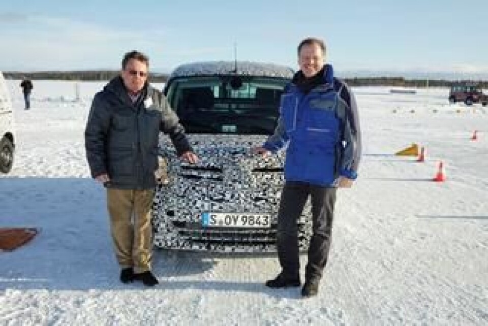 Volker Mornhinweg, sjef for Mercedes-Benz Varebiler deltar gjerne selv i testingen av nye modeller slik som her under testingen av Citan i Arjeplog før lanseringen i 2012.
