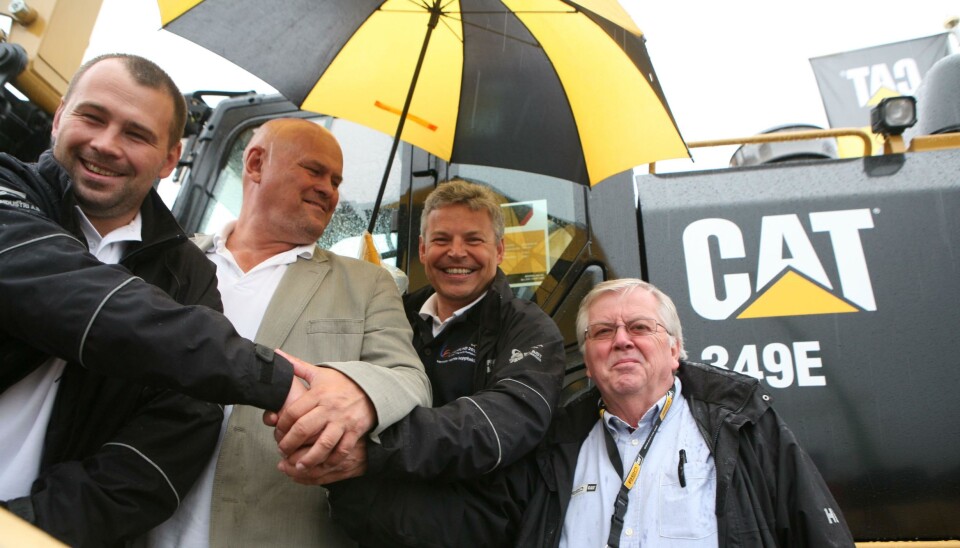 Fra venstre: Lars Hæhre, Albert Hæhre, Frank Ole Sørensen (Hæhre Maskinutleie), og Svein Erik Sønstehagen (Pon Equipment).