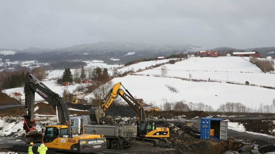 Det var større konkurranse om Statens vegvesens kontrakter i 2014 enn i 2013. Her bilde fra NCC Constructions utbygging av riksvei 4 på Hadeland.