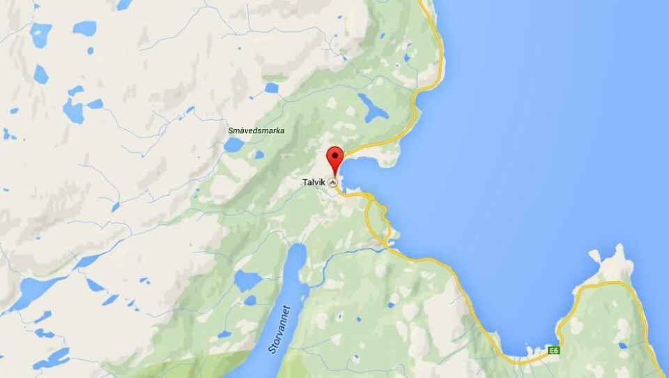 Talvik ved E6 mellom Alta og Burfjord.