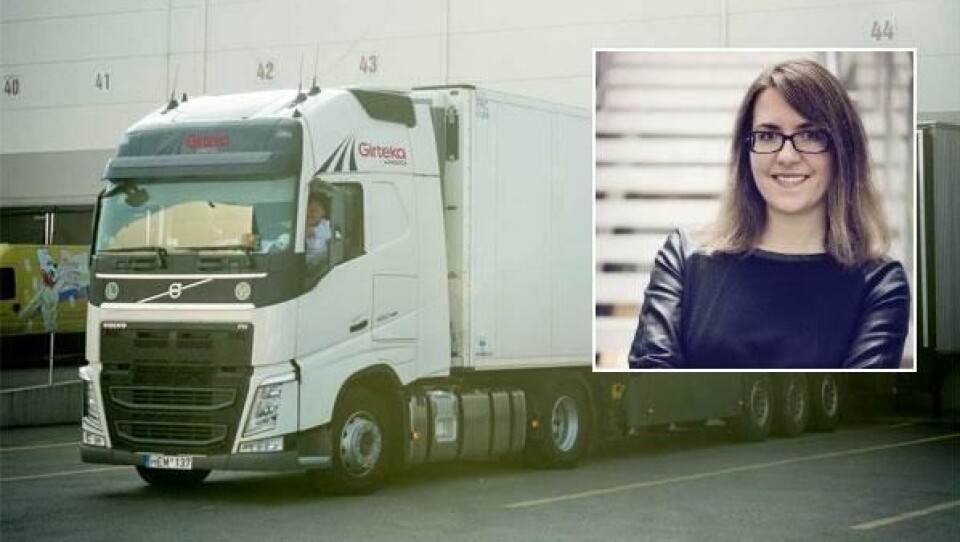 Girtekas PR-medarbeider, Laura Tyrylyte (innfelt), beklager at sjåføren deres ikke ble hentet hjem tidligere.