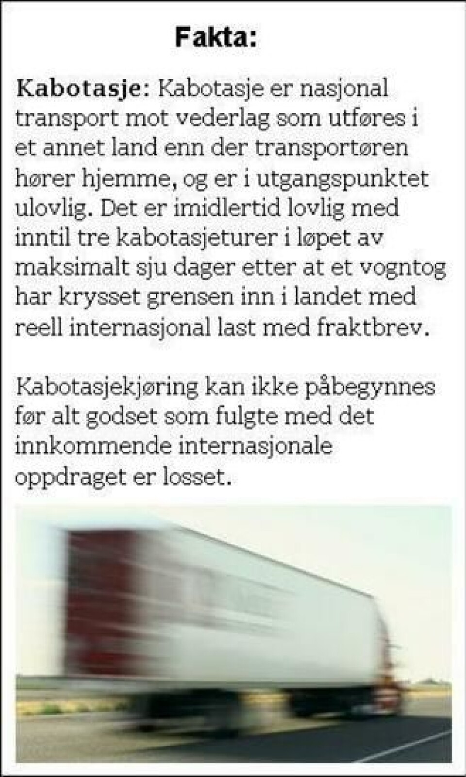 Strengere kabotasje-straff