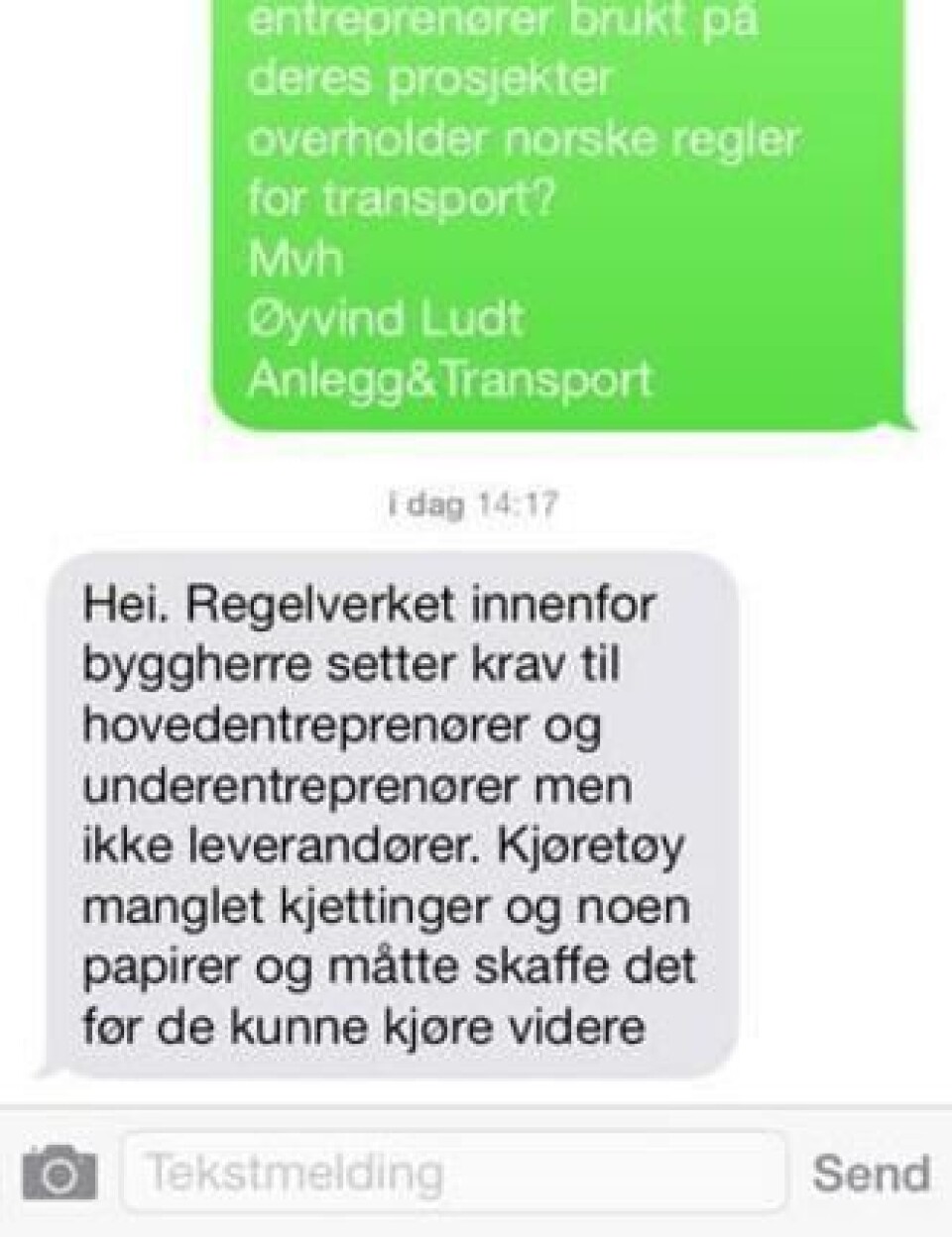 Statens vegvesens svar i sin helhet.