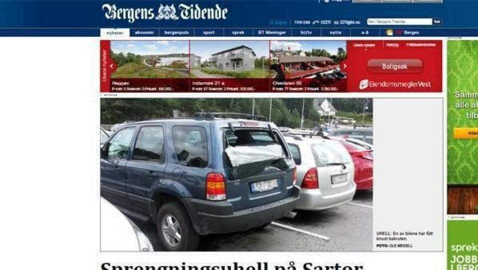 Sprengning gikk galt