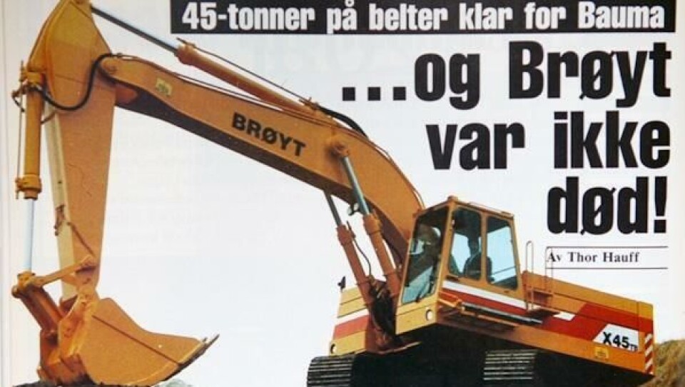 45-tonneren er den hittil største maskinen fra Bryne som i utgangspunktet er konstruert som bakgraver på belter.