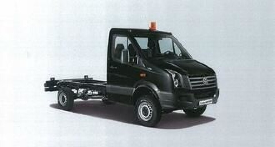 VW Crafter 35 kan leveres som rent chassis med firehjulsdrift. Rammen har en helt plan overflate og er dermed svært påbygningsvennlig. Firehjulsdriften øker chassisvekten med ca. 240 kg og rammehøyden med 100 mm sammenlignet med 4x2-utførelsen.