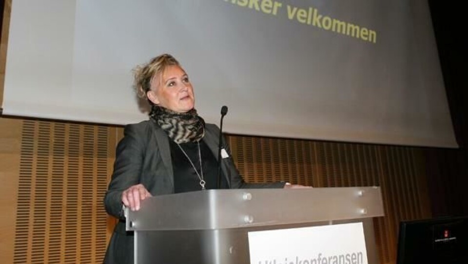 En svært optimistisk Nina Aasland under åpningen av Utleiekonferansen 2014 tirsdag.