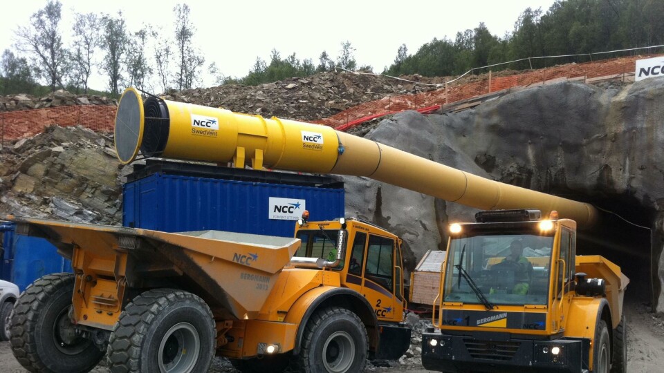 Bergmann-dumperne i drift i tunnelen i Troms.