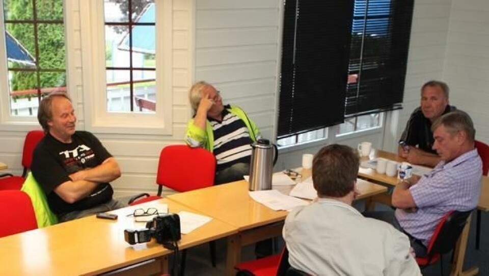 Pål Garberg (stripete genser) i møtet underleverandørene hadde med prosjektleder Taale Stensbye i Fellesprosjektet E6-Dovrebanen etter Alpine Bau-konkursen.