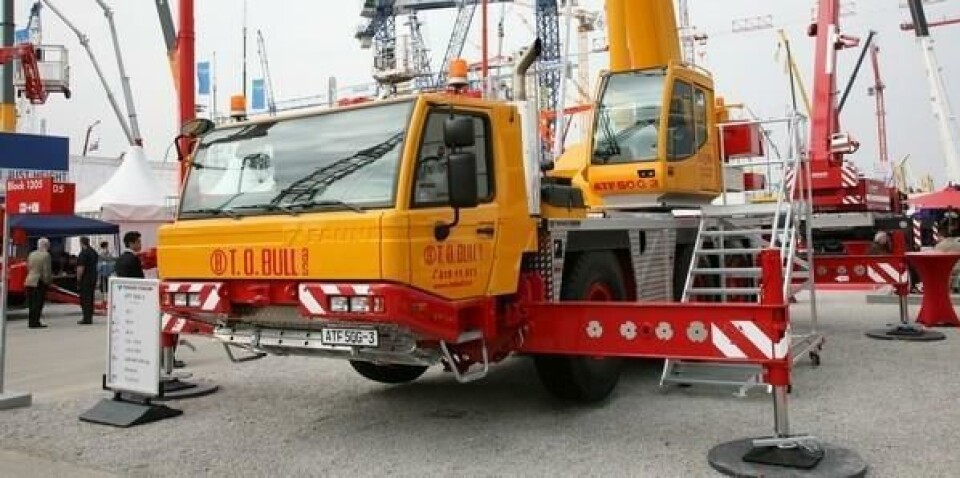 Den eneste ”norske” mobilkranen på Bauma denne gangen fant vi hos Tadano Faun, T. O. Bulls 50-tonner, ATF 50G-3.