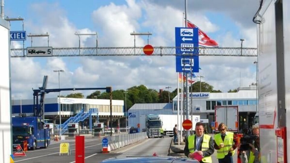 Testbommen var satt opp ved Stena Lines Tysklandsterminal i Göteborg.