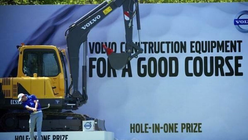 Trolig for første gang er en gravemaskin premie i en golfturnering.
