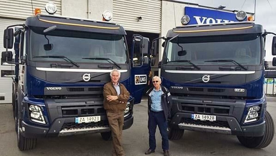 Viggo Lidahl og Bjørnar Olsen hos LNS tok i mot de siste Volvo FMX’ene denne uka.