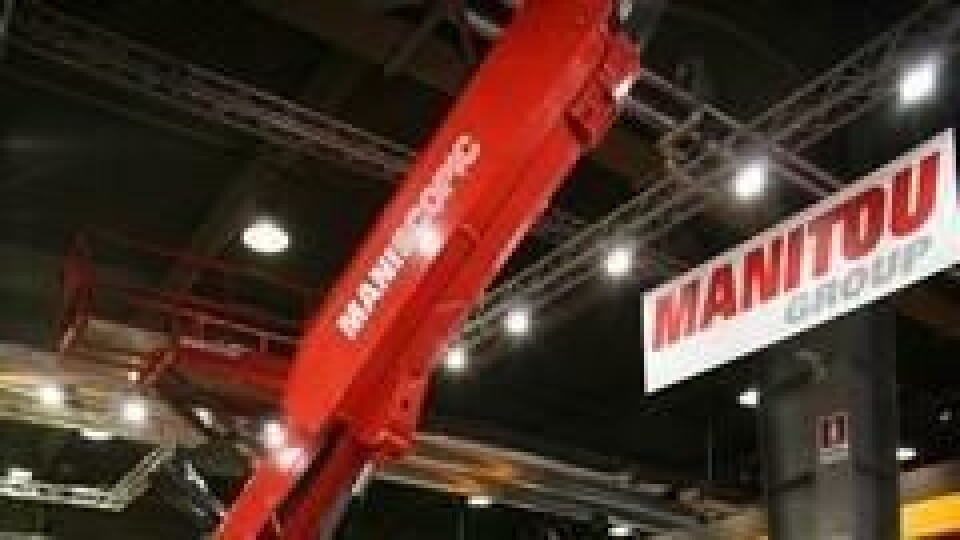 På Samoter, teleskoptrucken Manitou MRT 2150 som nå kan levers med el-motor i tillegg til dieselmotoren.