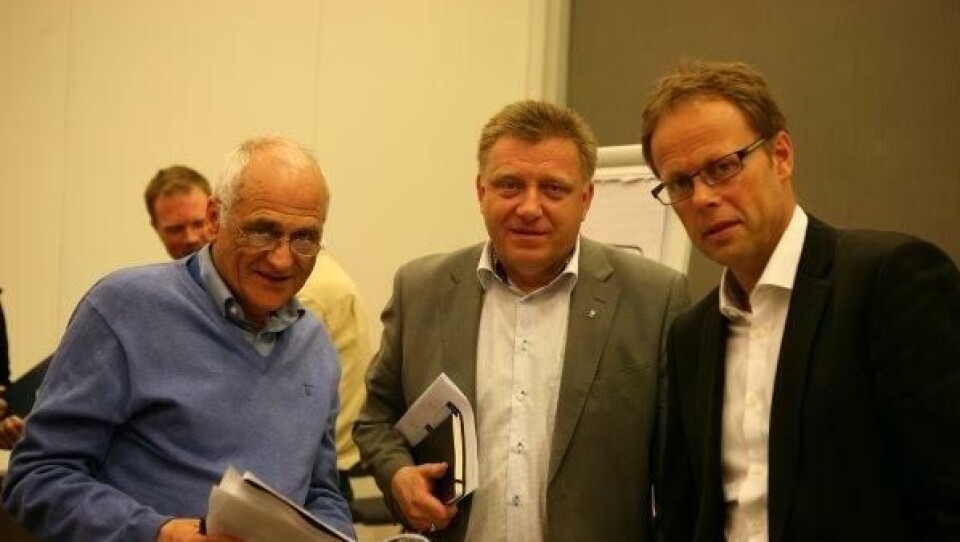 Arnfinn Øen (t.v.), Geir A. Mo og Robert Aksnes vil samhandle for å få bukt med kabotasjeproblemene.