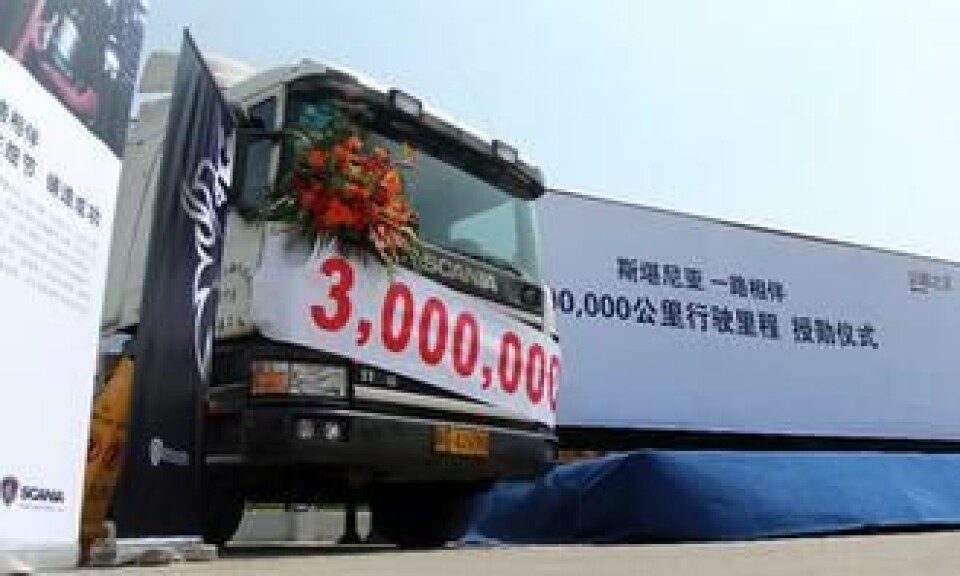 Rundet 3 mill. km med Scania-lastebiler