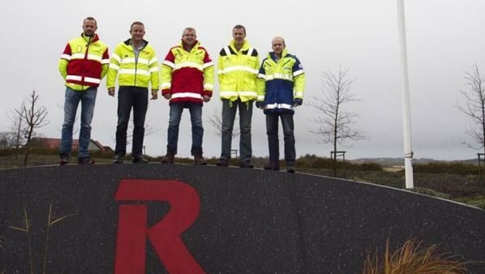 Ut på tur: Fra venstre: Kato Risa (Risa), Bjørn Risa (Risakonsernet), Snorre Berget (Holt Risa), Geir Varhaug (Bjørn`s hage og anlegg) og Svein Risdal (AS Betong).