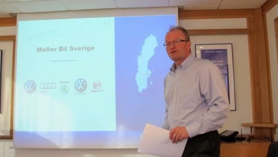 Konsernsjef Pål Syversen presenterer 2012-resultatet i hovedkvarteret på Frysja.