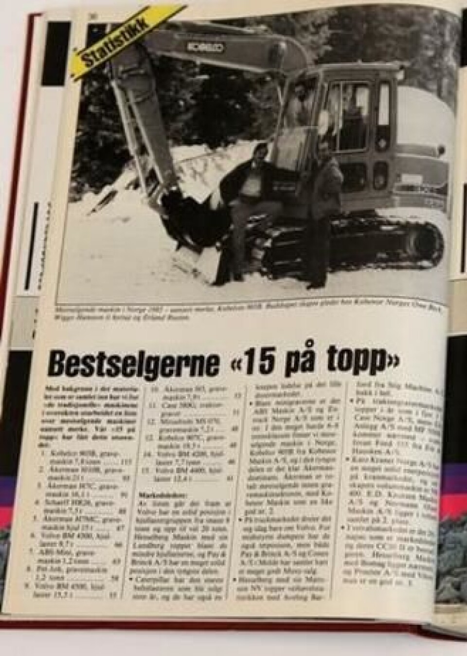 Kobelcos 903B var mestselgende maskin i Norge i 1985. Her