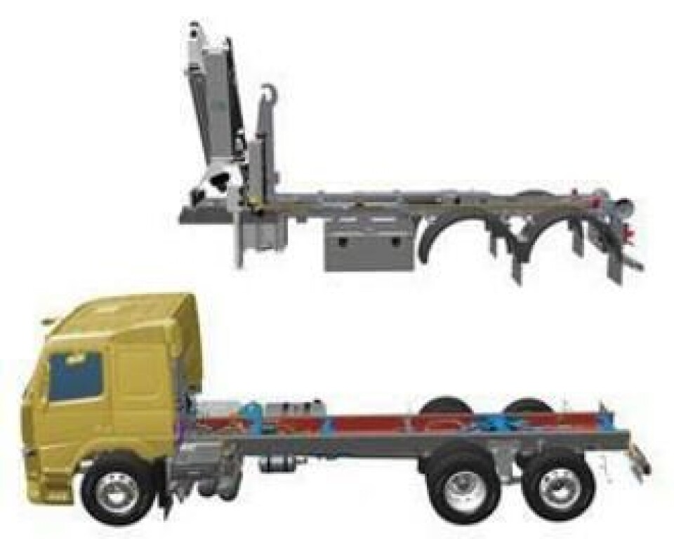 Ved at chassis og påbygg kan produseres parallelt og uavhengig av hverandre, vil leveringstiden av det ferdig påbygde kjøretøyet kunne reduseres med inntil to uker. (Ill.: Volvo Trucks)