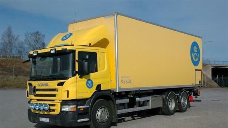 Bilene som leveres i Sverige vil bli operert av Posten Logistik AB.