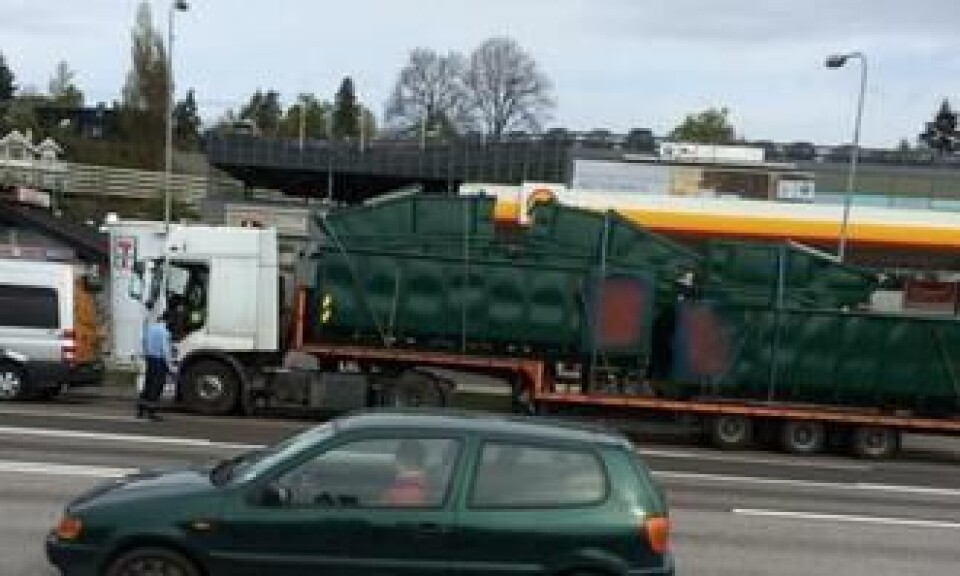 Polsk containertransport satt fast