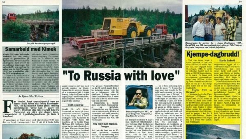 'To Russia with love' og to hjullastere av typen Clark Michigan 480 hjullastere med to års service- og reservedeler.