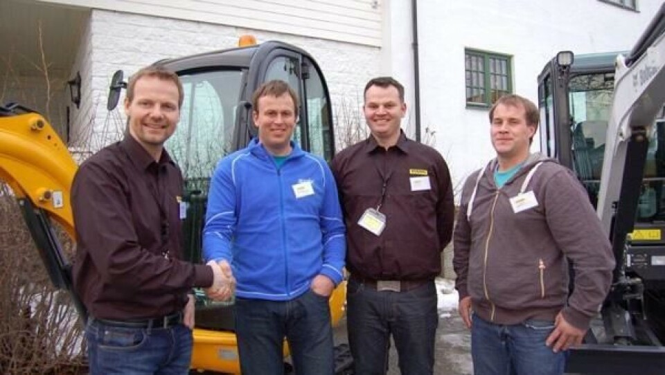 F.V: Ole Marius Eide Rosendal (Rosendal Maskin), Torje Håland (Rogaland Maskinservice), Roy Gabrielsen (Rosendal Maskin) og Olav Lohte (Rogaland Maskinservice).