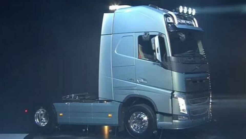 Slik ser den ut, den nye Volvo FH. Bildet er tatt under lanseringen i Göteborg onsdag.