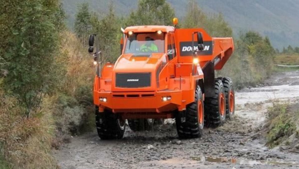 Doosan DA40 i torturløypa rundt fabrikken da den nye modellen ble lansert for markedet i fjor.