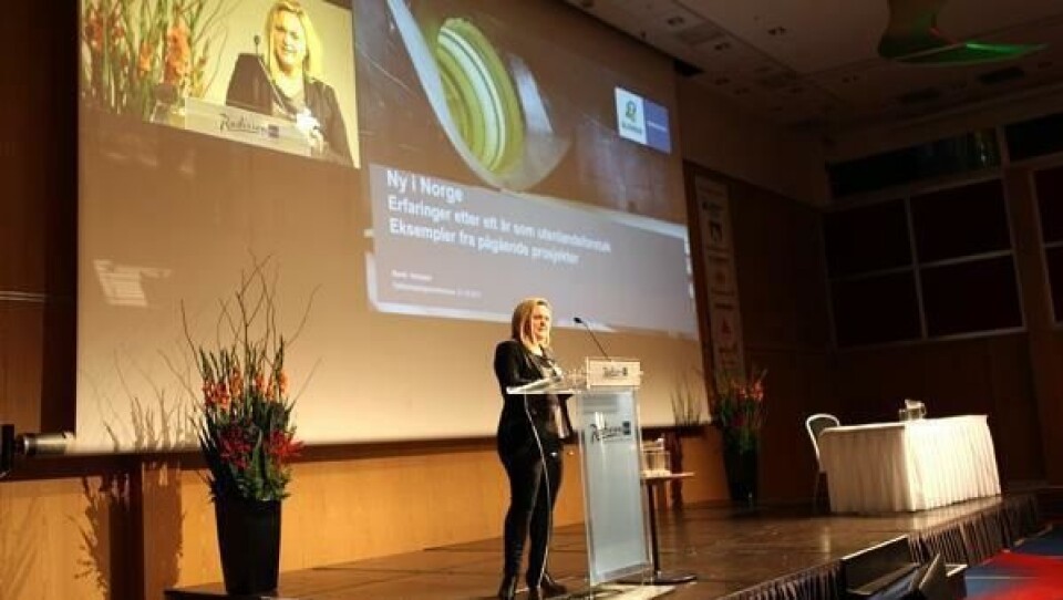 Randi Hermann hadde et innlegg om å være utenlandsk entreprenør i Norge på Fjellsprengningsdagen 2013 i Oslo.