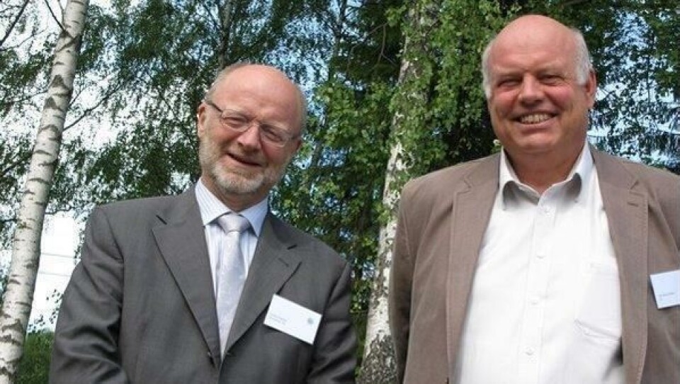 Erling Sæther (t.v.) og Tom Rune Nilsen, henholdsvis næringspolitisk direktør og adm. direktør i NHO Logistikk og Transport er stolt over Osloavtalen.