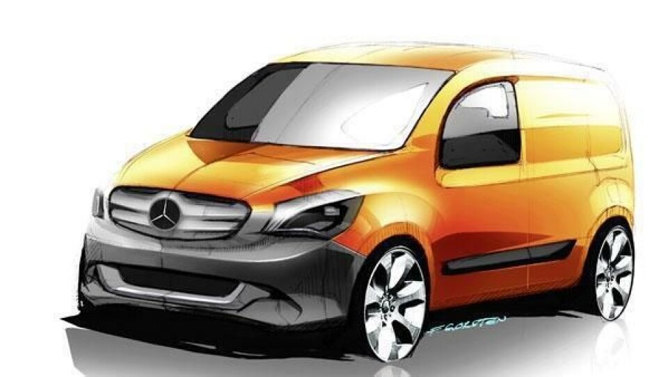 De frigjorte skissene fra Mercedes viser at designerne ønsker å tydeliggjøre Mercedes-profilen i nye Citan.