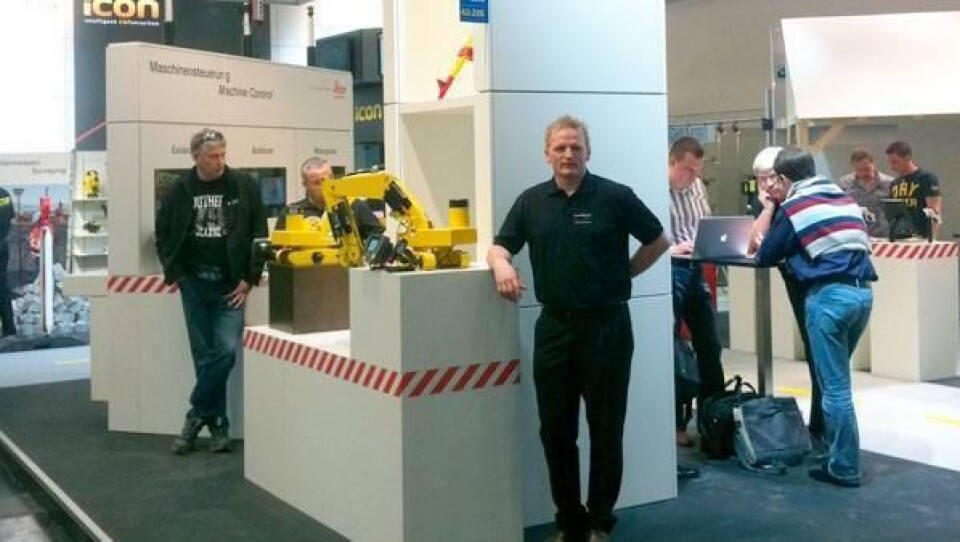 Morten Wernberg, salgsansvarlig for maskinstyring i Leica Geosystems på Bauma i München.