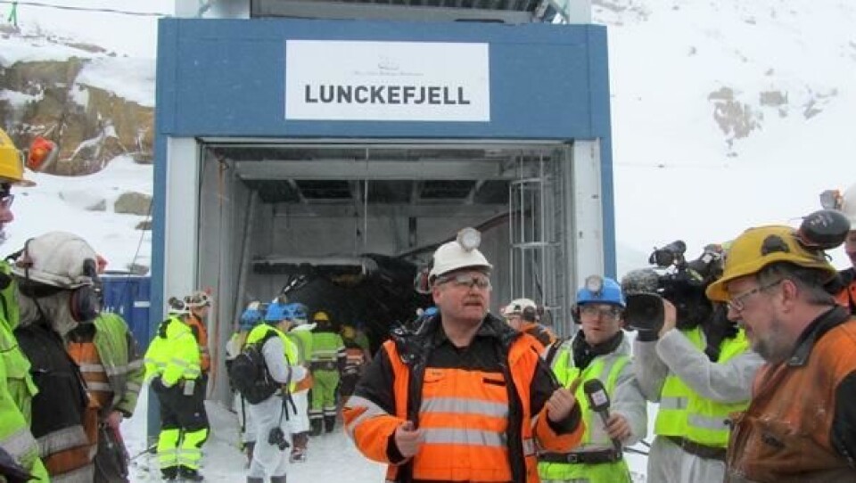 Adm. direktør Per Andersson var i medias søkelys under åpningen av Lunckefjell, en stor dag for gruveselskapet.