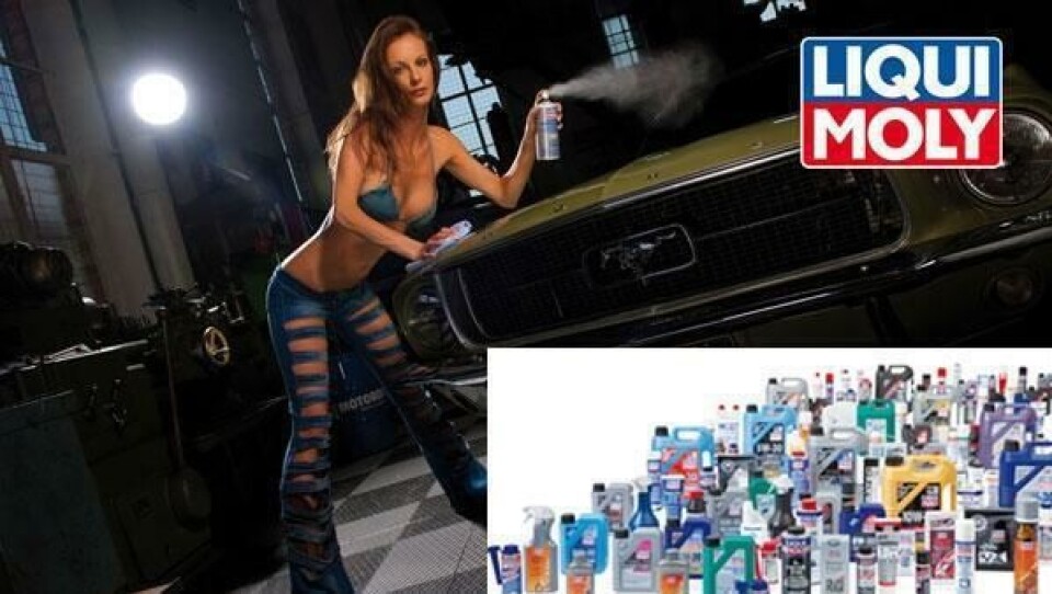 Liqui Moly har et stort produktsortiment, og tilsynelatende veldig varme verksteder. Verkstedbildet er hentet fra en av de årlige verkstedkalenderne til Liqui Moly.