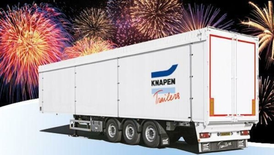 Knapen Trailers feirer 30-årsjubileum med «walking floor» i 2014.