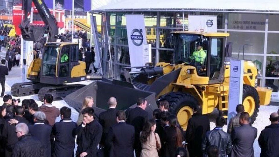 NYHET: Volvo-hjullasteren L105 (18 tonn) var den store nyheten på standen til Volvo under Bauma China.