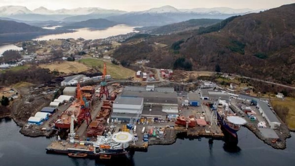 Kleven Verft før forlengelsen av kaien.