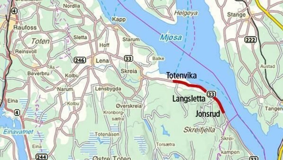 Jevnt i tet på anbudsrunde ved fylkesvei 33