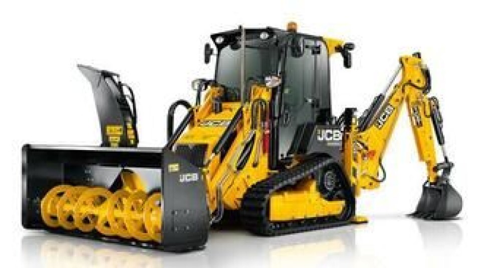 JCB 1CX-T passer med de fleste applikasjoner, for eksempel en snøfreser.