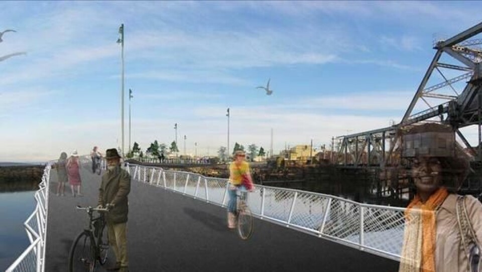 Skansen gang- og sykkelbru knytter Ila bydel sammen med havnen og jernbanestasjonen | Forskjønner området og gjør det tilgjengelig for publikum.