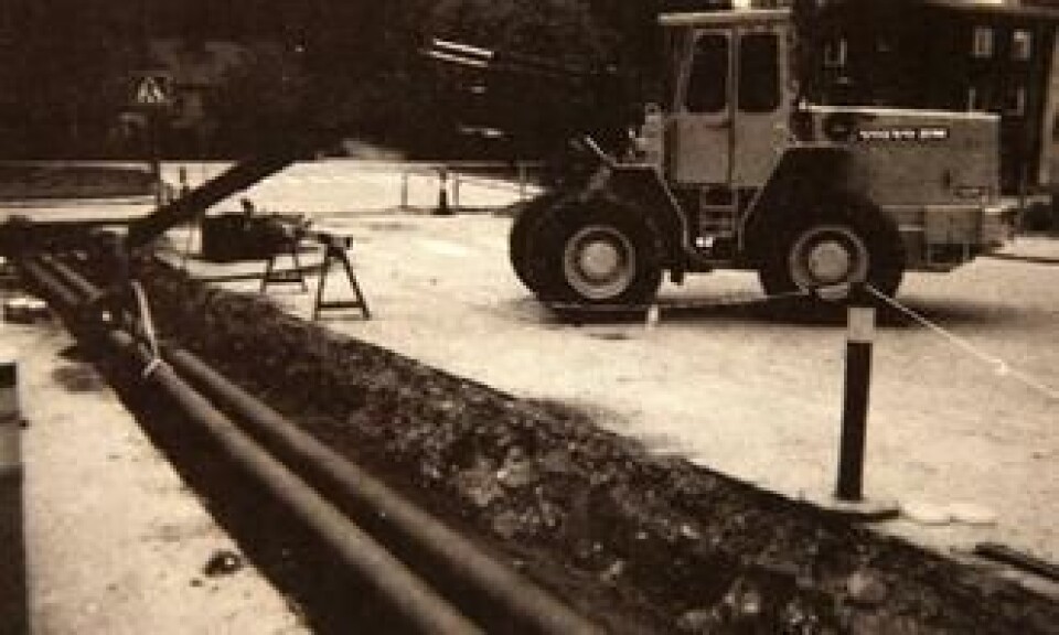 Dagens maskin med utstyr for rørlegging.