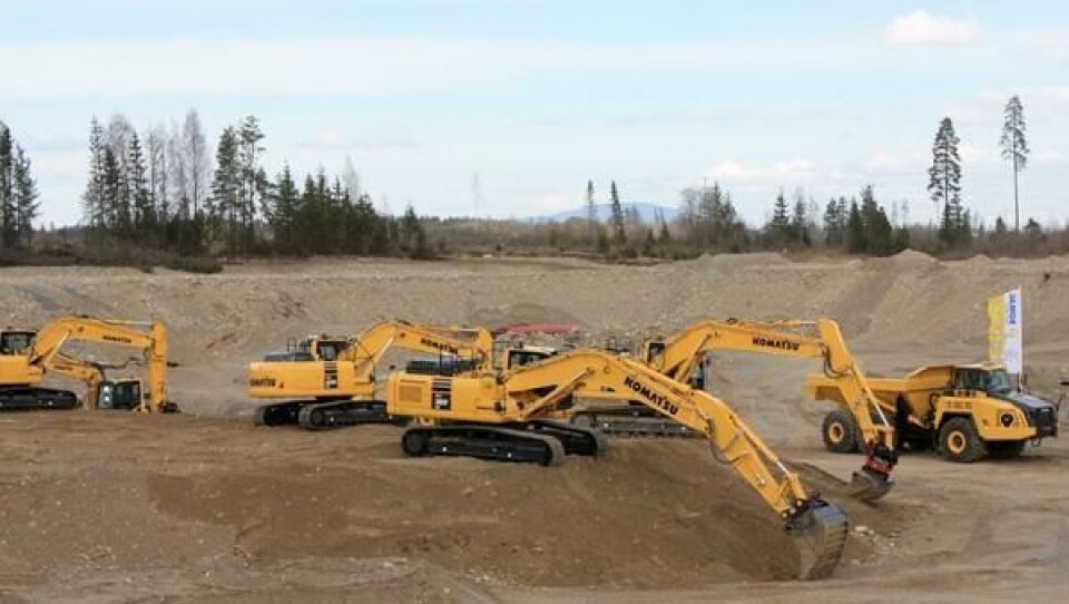 Hesselberg Maskin stiller med et bredt spekter av Komatsu-maskiner på demofeltet på Hovinmoen.